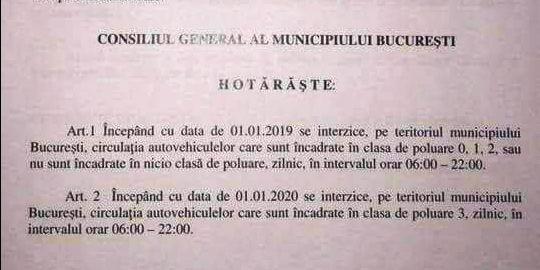 500000 de bucureșteni vor fi obligați să-și vândă mașina la fier vechi!